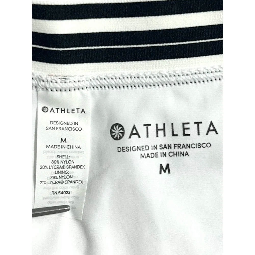 Athleta Women's Gold Coast Floral Band Swim Bikini Bottoms White Size Medium NEW